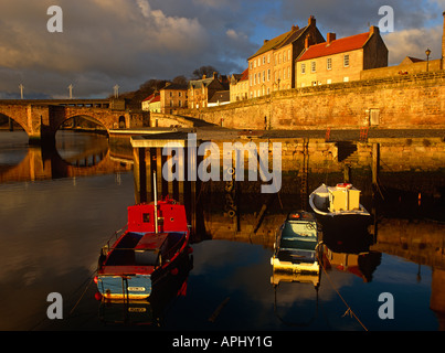 Abend-Blick über Berwick nach Tweed Hafen, Berwick nach Tweed, Northumberland Stockfoto