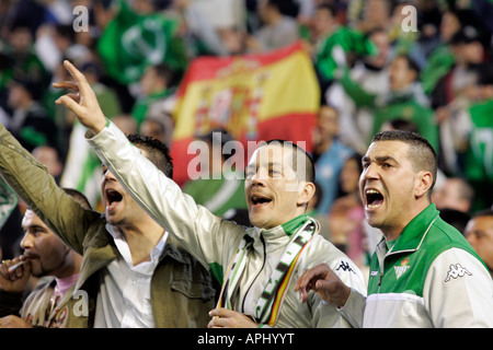 Real Betis Unterstützer. Stockfoto