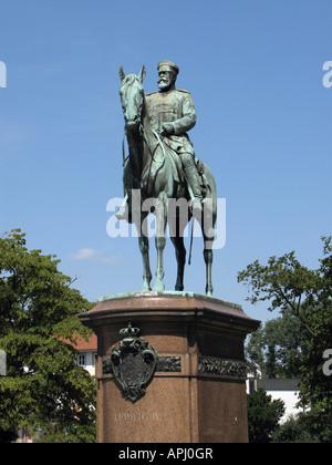 Geographie/Reisen, Deutschland, Hessen, Darmstadt, Denkmäler, Großherzog Ludwig IV, Friedensplatz, Reiterstatue, Additional-Rights - Clearance-Info - Not-Available Stockfoto