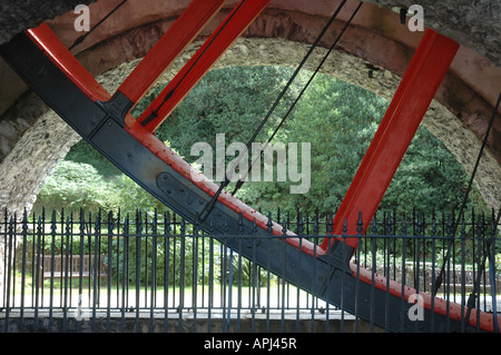 Das große Rad bei Laxey auf der Isle Of Man ist eines der größten Wasserräder in der Welt Stockfoto