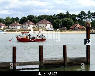 Felixstowe Fähre, Blick über Bawdsey und dem Fluss Deben. Stockfoto