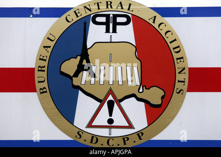 Parisien Polizei Krankenwagen Auto Abzeichen Logo Paris Stockfoto