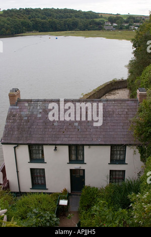 Das Bootshaus der Dichter Dylan Thomas in Laugharne Carmarthenshire Stockfoto