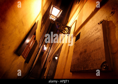 Die schmalste Gasse in Stockholm Marten Trotzigs Grand anzeigen Stockfoto