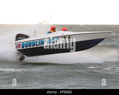 Power Boat Racing Ski Racing Boot "Heiß wie" Club Racing bei Exmouth England Stockfoto