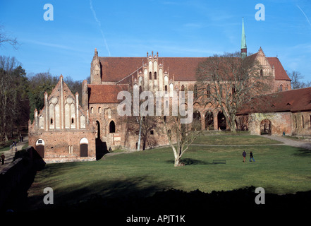 Chorin, Zisterzienserkloster, Blick von Süden, Langhausarkaden Stockfoto