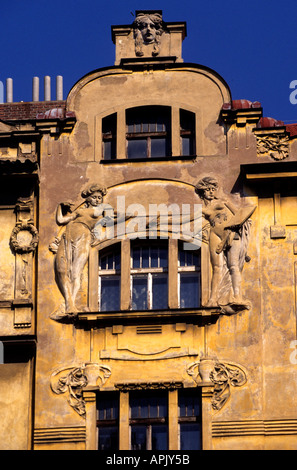 Prager Jugendstil Jugendstil-Prag-Tschechische Republik Stockfoto