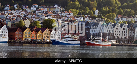 Die berühmte Welt Herritage Seite Bryggen in Bergen, Norwegen, Bergen Stockfoto