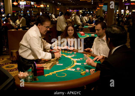 Blackjack-Tisch in Las Vegas Nevada Caesars Palace und Casino Stockfoto