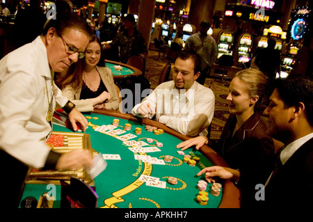 Blackjack-Tisch in Las Vegas Nevada Caesars Palace und Casino Stockfoto