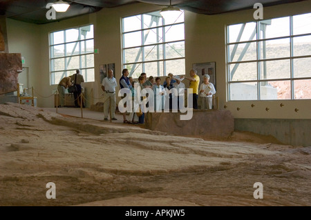 Dinosaurier-Fundort Johnson Farm St. George Utah UT negativen Eindruck Spuren der Dinosaurier Stockfoto