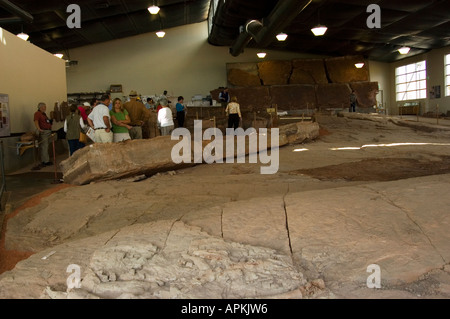 Dinosaurier-Fundort Johnson Farm St. George Utah UT negativen Eindruck Spuren der Dinosaurier Stockfoto