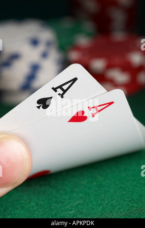 Zwei Asse im Kartenspiel Stockfoto
