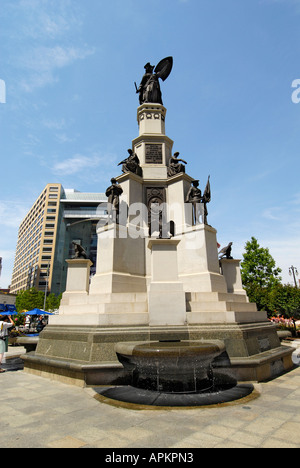 Campus Martius Park in Downtown Detroit Michigan eine Gedenkstätte für die Veteranen des Bürgerkriegs der Stadt Detroit Stockfoto