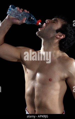 Boxer-Mann ruht Stockfoto