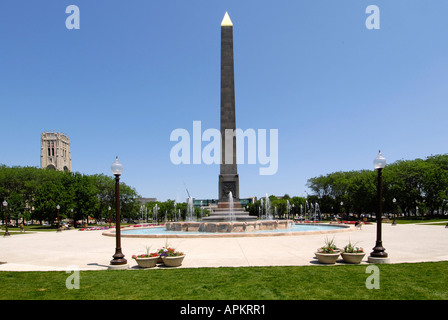 Veterans Memorial Plaza in University Park, Kampf gegen den Krieg Geschichte Downtown Indianapolis Indiana IN Stockfoto