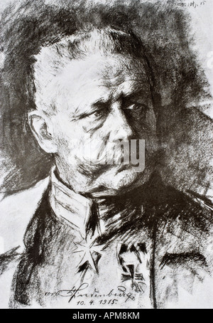 Paul Von Hindenburg, 1847-1934.  Deutscher Generalfeldmarschall und zweiter Bundespräsident der Bundesrepublik Deutschland. Stockfoto