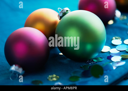 Bunte Kugeln mit Glitzer Stockfoto