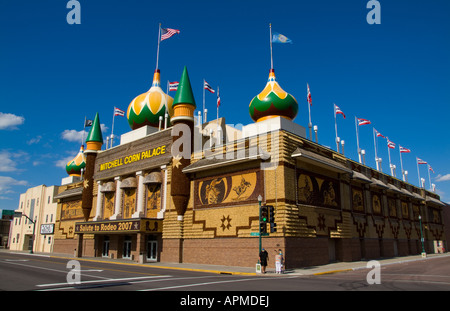 Berühmte alte Mais-Palast aus Mais pro Jahr in Mitchell South Dakota Stockfoto