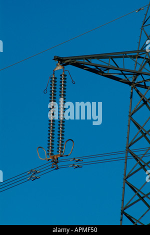 Strommasten tragen macht von Didcot Power Station entlang der Themse-Tal in Oxfordshire Stockfoto