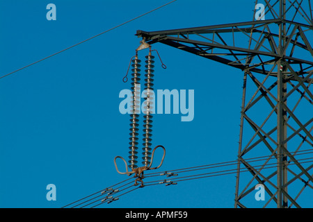 Strommasten tragen macht von Didcot Power Station entlang der Themse-Tal in Oxfordshire Stockfoto