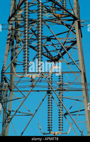 Strommasten tragen macht von Didcot Power Station entlang der Themse-Tal in Oxfordshire Stockfoto
