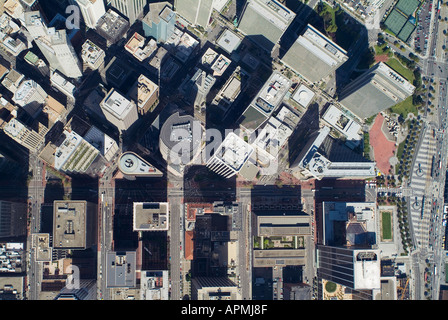 Aerial San Francisco downtown Finanzplatz Market St--horizontal zentriert & Embarcadero--richtige Embarcadero Center oben rechts Stockfoto