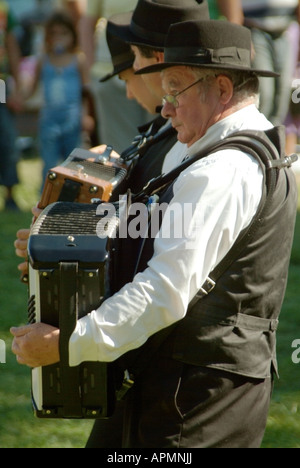 musicianMBF1874 folk-Musiker in kleinen französischen Familientag in Zentral-Frankreich Stockfoto