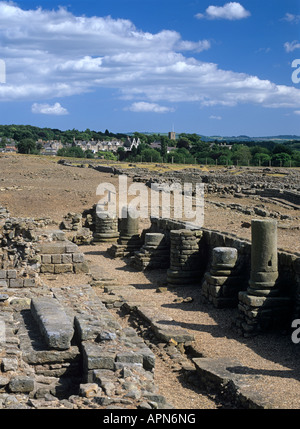 Die römische Festung und Stadt an Corbridge in Northumberland, 2,5 km südlich von Hadrian's Wall, und an einem wichtigen Flussübergang Stockfoto