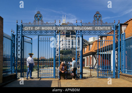 Schmiedeeisernes Tor am Fort Conde Mobile Alabama USA Stockfoto