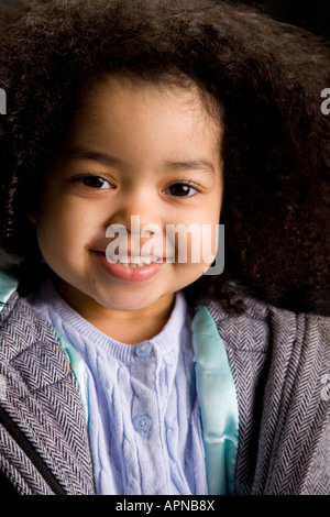 drei bis fünf Jahre alten afrikanischen amerikanischen Mädchen Porträt Stockfoto