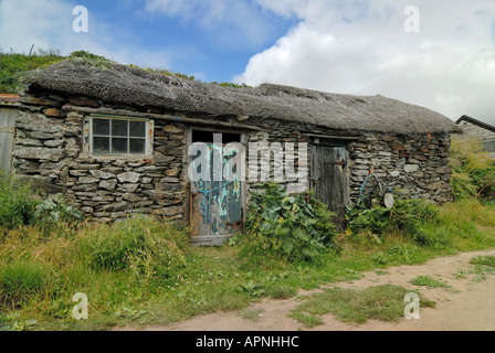 Fischer Hütte am niederließen Cove Prussia Cove Cornwall England Stockfoto