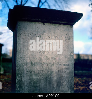 Mary Wollstonecraft Godwin Denkmal Grab in St. Pancras Gärten' Old Saint Pancras Kirchhof" Somerstown London UK KATHY DEWITT Stockfoto