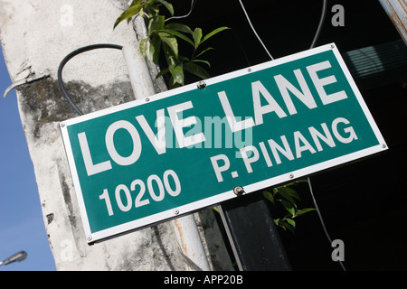 Love Lane George Town Penang Malaysia Stockfoto