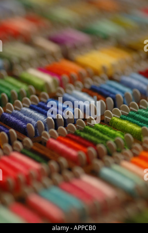 Selection of Embroidery thread packed on box dsc 8900 Stockfoto
