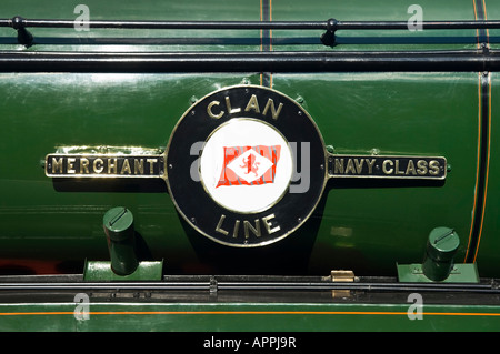 SR Merchant Marine MN Klasse 35028 Clan Line Dampflokomotive Stockfoto