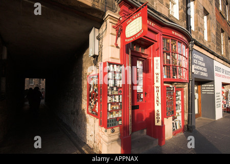 Der Wee Whisky Shop, Royal Mile, Edinburgh, Old Town, Scotland, UK Stockfoto