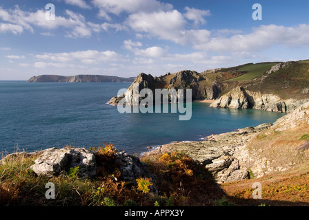 Blick auf Gammon Kopf mit Schraubenkopf in der Nähe von Salcombe in South Devon auf einen späten Herbstnachmittag. Stockfoto