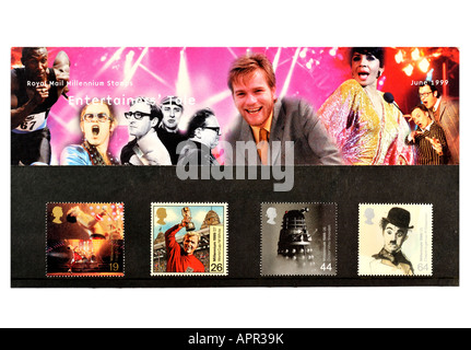 Royal Mail Millennium Briefmarken Gedenken 1. Juni 1999 Entertainer Geschichte nur zu redaktionellen Zwecken festgelegt Stockfoto