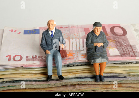 Renten / Einsparungen / Investitionen in der Eurozone-Konzept Stockfoto