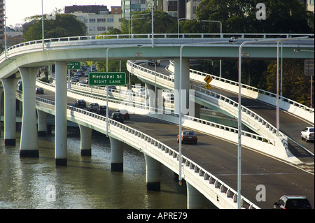 Riverside Expressway und Brisbane River Brisbane Queensland Australien Stockfoto