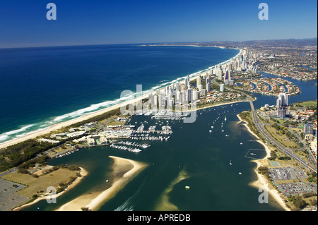 Die Broadwater Gold Coast Australien-Antenne Stockfoto