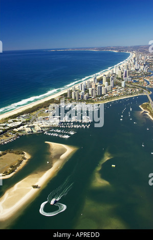 Die Broadwater Gold Coast Australien-Antenne Stockfoto