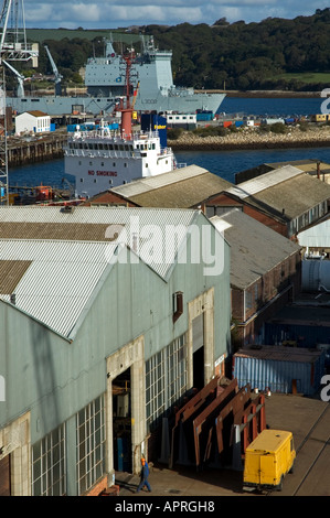 Industriebauten in Pendennis Shipyard in Falmouth, Cornwall, england Stockfoto