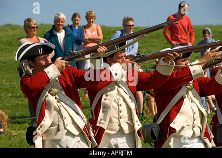 Royal Marines von 1770 re enactment in Whitby, North Yorkshire England UK Vereinigtes Königreich GB Grossbritannien Stockfoto