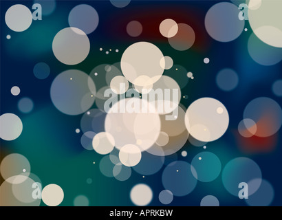 Lichter in der Ferne mit einem blauen Hintergrund unscharf Stockfoto