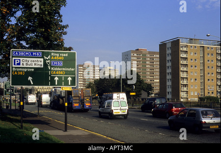 Morgendlichen Berufsverkehr in Belgrave Middleway, Highgate, Birmingham, West Midlands, England, UK Stockfoto