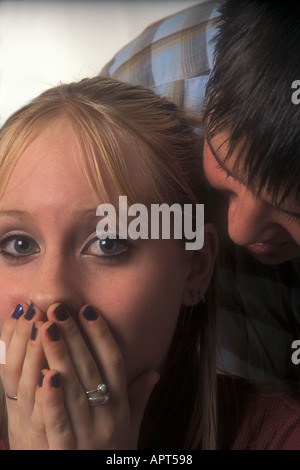 Alarmiert Teens Stockfoto