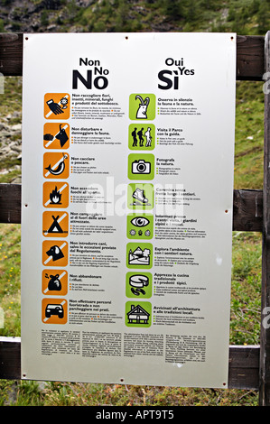 Linie 12 13G und 13 nach Lac Loie Gran Paradiso Nationalpark Italien Stockfoto