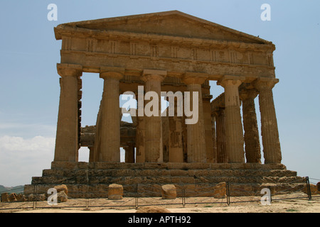 Tempel von Concord Concorde Tempio della Concordia Agrigento Sizilien Italien Europa Tal der Tempel Stockfoto